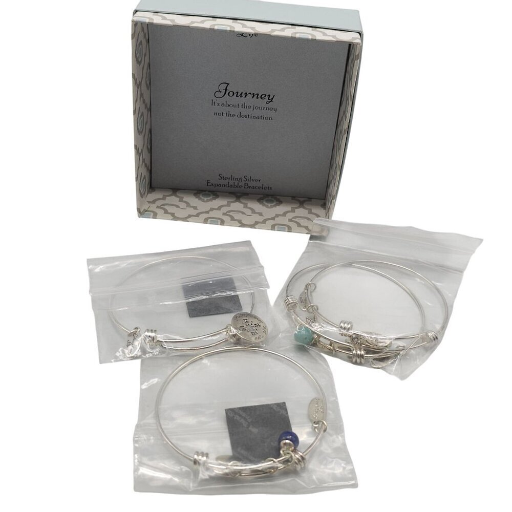 Extraordinary Life Sterling Silver Expandable Bracelets Set Of 4 Inspirational